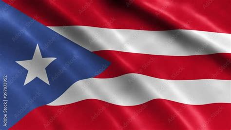 Video D Realistic Puerto Rico Flag Waving In The Wind Continuously