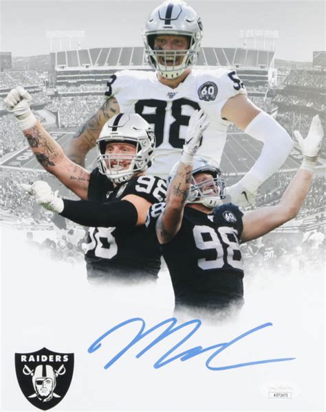 Maxx Crosby Signed Raiders X Photo Jsa Pristine Auction