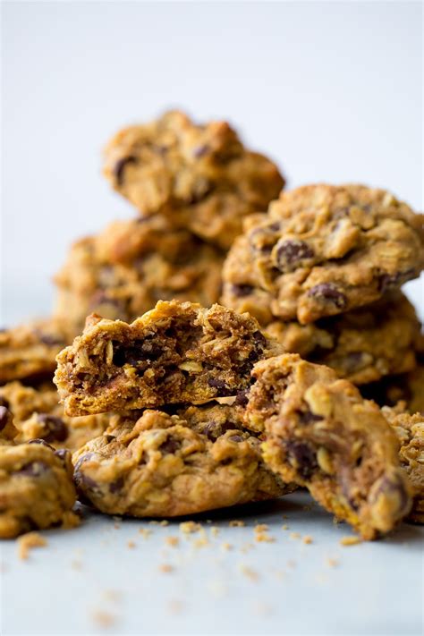 Chewy Pumpkin Oatmeal Chocolate Chip Cookies On Sallysbaki Pumpkin Oatmeal Chocolate Chip