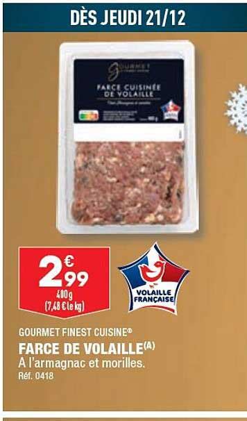 Promo Gourmet Finest Cuisine Farce De Volaille Chez Aldi Icatalogue Fr