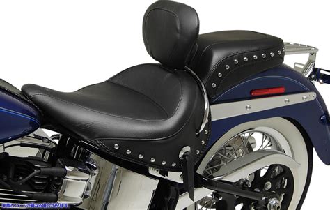 Wide Rear Seat Studded Black Flst