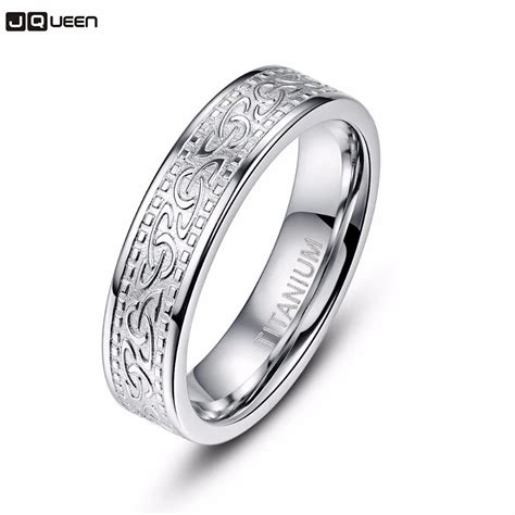 New Arrival Classic Sliver Color Carved Flower Mm Titanium Steel Ring