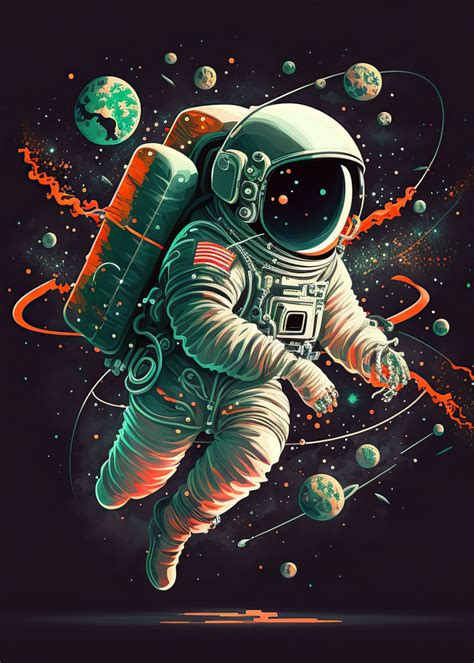 Astronaut In Space Poster By Zaydan Mcintosh Displate