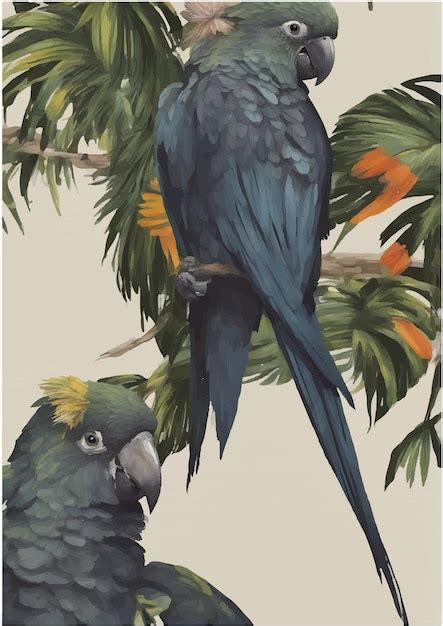 Premium Vector Tropical Parrot Artwork