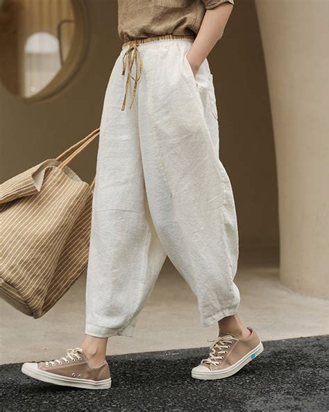 100linen Pantssummer Linen Pants For Womenloose Linen Pants Etsy