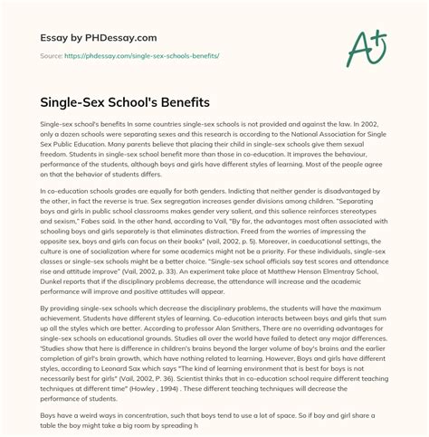 Single Sex Schools Benefits