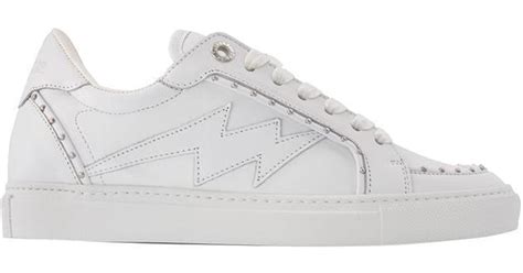 Zadig Voltaire Zv1747 Smooth Calfskin Studsin White Leatherzadig