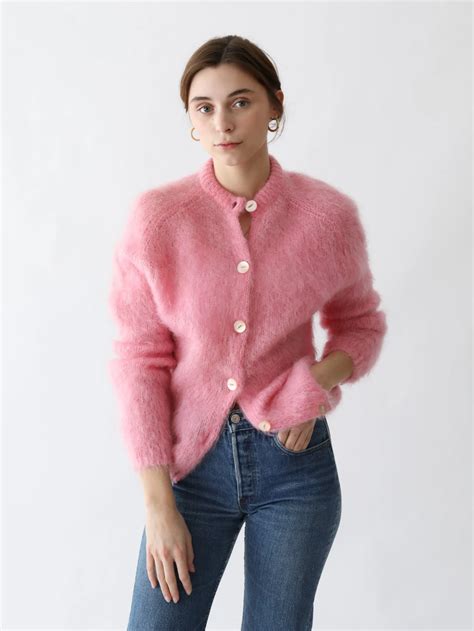 Mille Vintage Pink Mohair Cardigan Sweater Mille In 2020