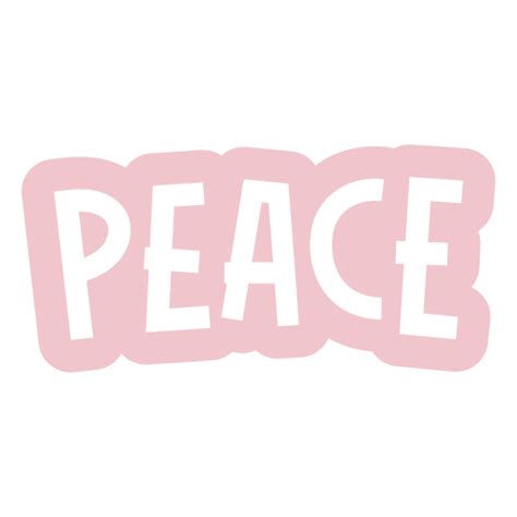 Pink Sticker With The Word Peace On It PNG SVG Design For T Shirts