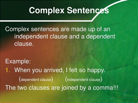 Ppt Clauses And Phrases Complex Sentences Powerpoint Presentation