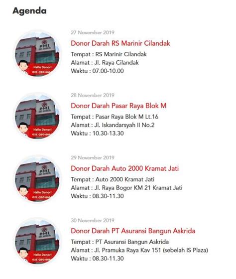 Jadwal Donor Darah PMI DKI Jakarta 27 30 November 2019 AtmaGo