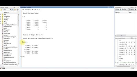 Routh Hurwitz Stability Criterion In Matlab Youtube