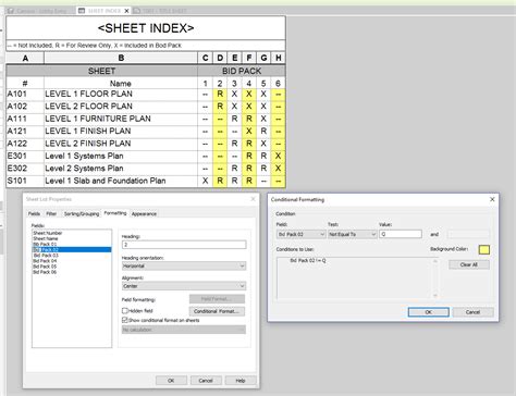 Bim Chapters Revit Sheet Index With Multiple Bid Packs