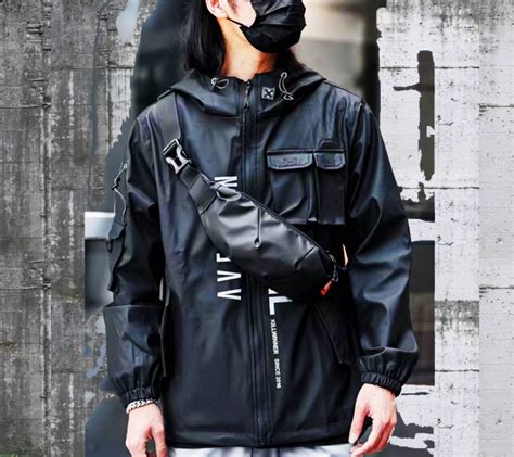 Black Techwear Jacket Cyberpunk Jacket Japan Darkwear Etsy Uk