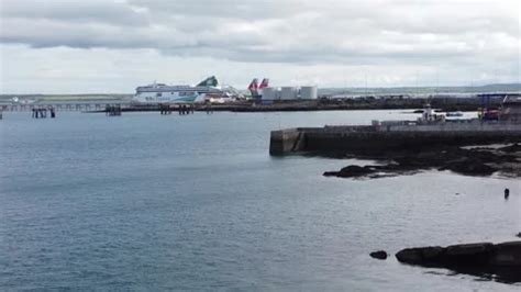 aerial view  holyhead harbour  stock video pond