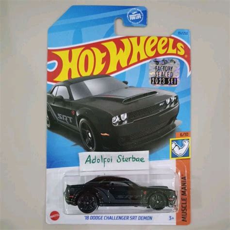 Jual Hotwheels Hot Wheels 18 Dodge Challenger Srt Demon Factory Sealed Edisi 1 4 Mile Finals