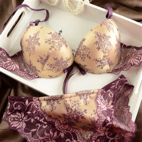 Women Chinese Style Bra Set Sexy Silk And Satin Push Up Big Size Lace