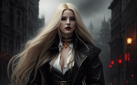 Photorealistic Portrait A Beauty Standing Tall With Long Blonde Hair
