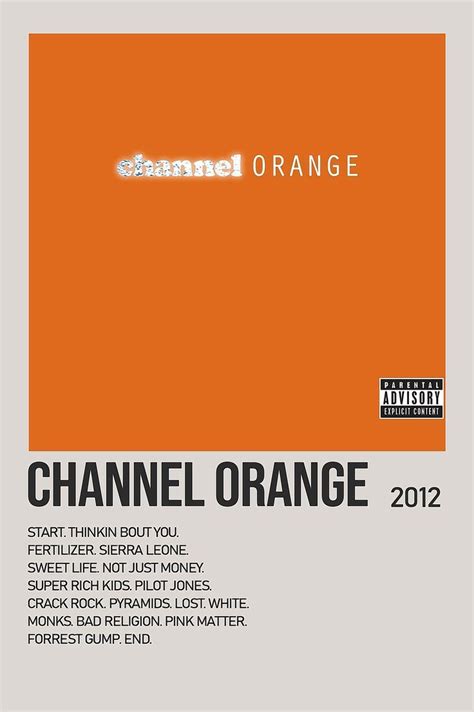 Channel Orange By Frank Ocean Album Poster Channel Orange Frank