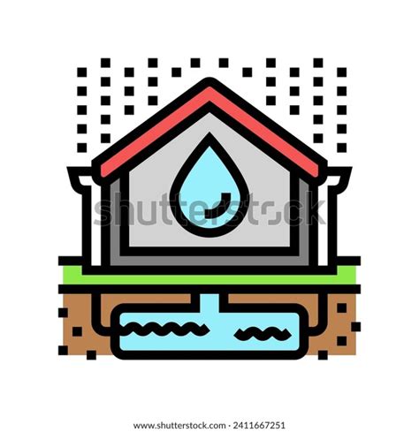 Rainwater Harvesting Green Building Color Icon Stock Vector Royalty Free 2411667251 Shutterstock