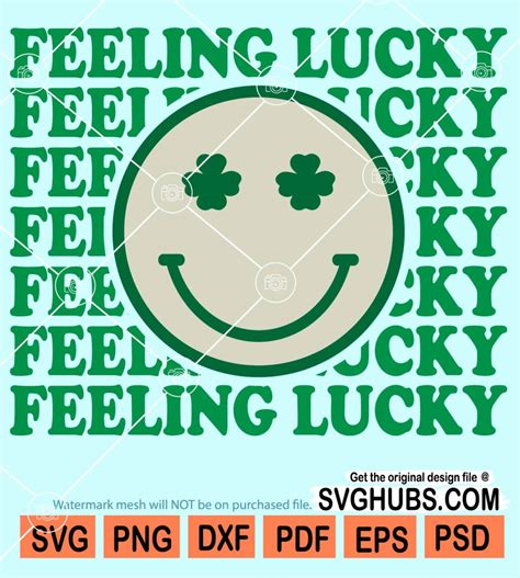 Feeling Lucky Smiley Face Svg Cute Smiley Face Svg Lucky Svg Feeling