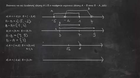 Zaznacz Na Osi Zbiory A I B A Nast Pnie Wyznacz Zbiory A B Je Li A