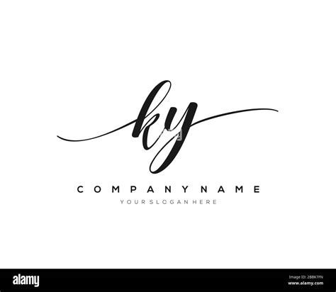 KY Initial Letter Handwriting Logo Hand Drawn Template Vector Logo For