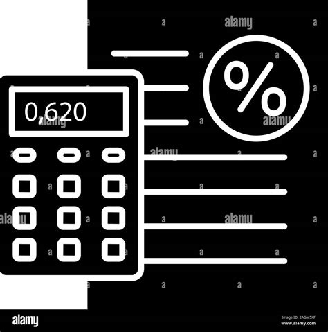 Percentage Calculator Glyph Icon Interest Rate Calculations