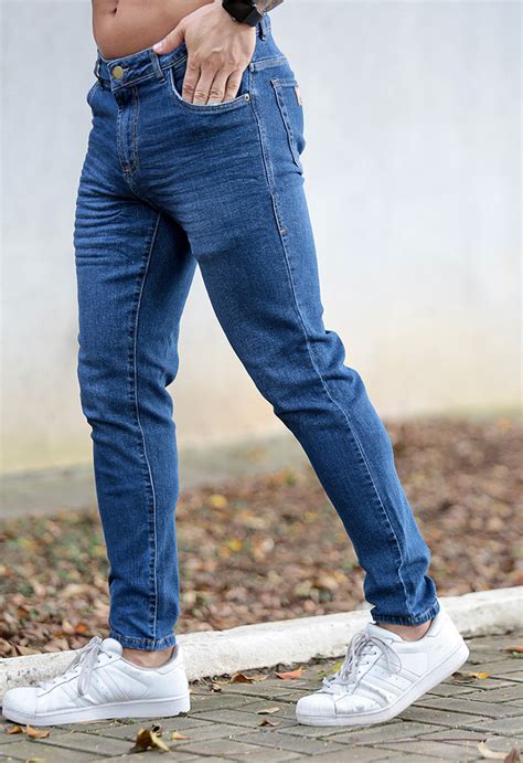 Calça Jeans Reta Atacado Masculina Revanche Osorno Azul Roupas