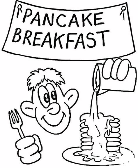 Pancake Breakfast Coloring Page Colouringpages