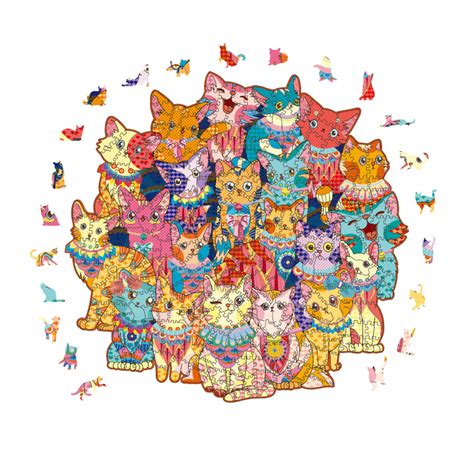 Puzzle Animaux En Bois Le Monde Des Chats