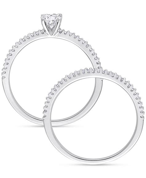 Macys Diamond Bridal Ring Set 12 Ct Tw In 14k White Gold Macys