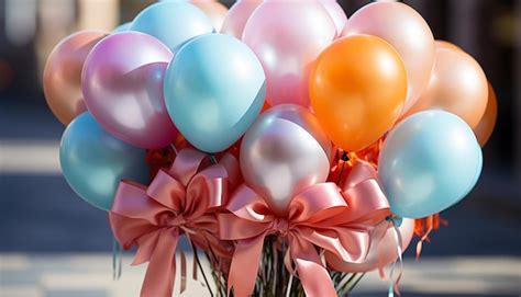 Premium Photo A Joyful Birthday Celebration With Colorful Balloons