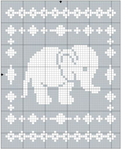 Filet Elephant Blanket Crochet Pattern The Lavender Chair