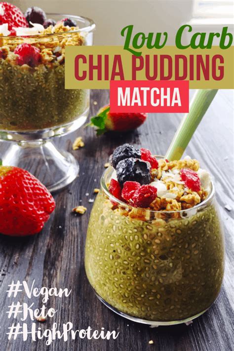 Easy Matcha Chia Pudding Low Carb Keto Recipe