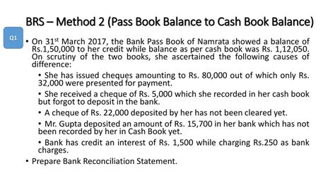 Bank Reconciliation Statement Ppt Download