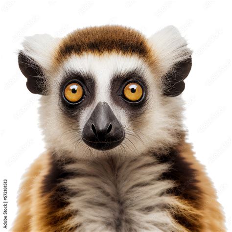 lemur face shot isolated on transparent background cutout Stock Illustration | Adobe Stock