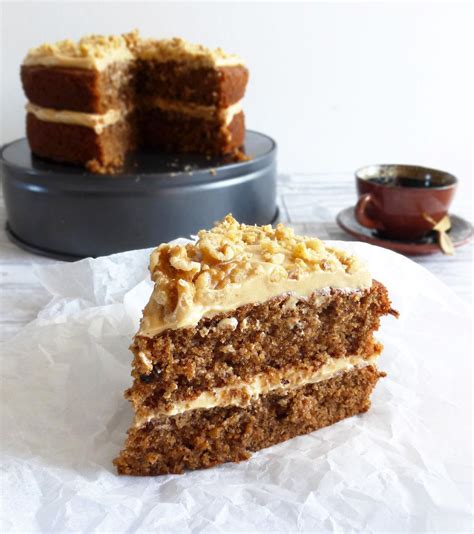 Coffee And Walnut Cake With Coffee Cream Cheese Buttercream Frosting