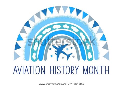 Aviation History Month Greeting Poster Cute Stock Vector (Royalty Free ...