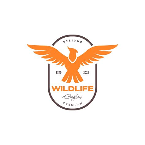 Premium Vector | Flying free freedom crowned eagle flip wings badge