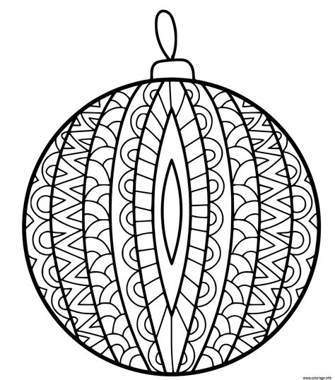 Coloriage Boule De Noel Zentangle Pour Sapin Dessin Boule De Noel à