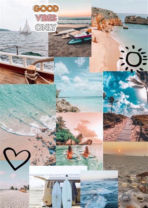 Beach Collage Aesthetic Iphone Wallpaper Pretty Wallpapers