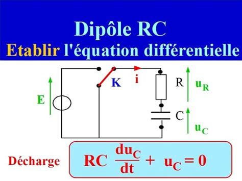 Dipôle RC ETABLIR l équation différentielle lors de la DECHARGE