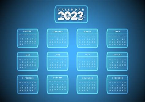 Diseños coloridos de plantillas de calendario 2023 con placas de vidrio