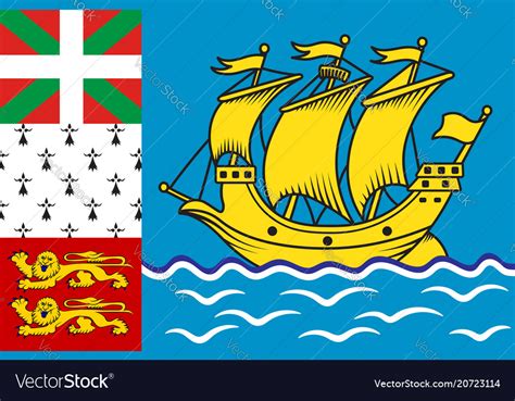 Flag Of Saint Pierre And Miquelon France Vector Image