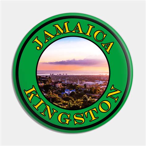 Jamaica Kingston Sunset Skyline Passport Stamps Jamaica Pin