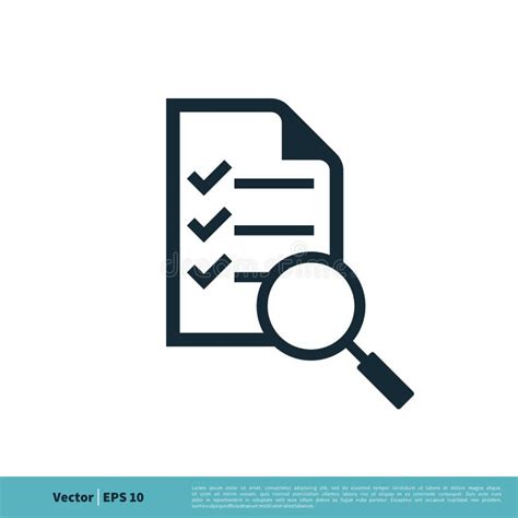 Paper Magnifying Glass Icon Vector Logo Template Illustration Design