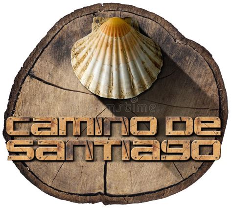 Camino De Santiago Route Sign On The Pole Stock Vector Illustration