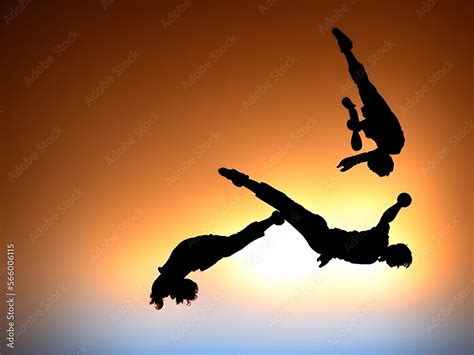 silhouette of gymnast boys Stock Illustration | Adobe Stock