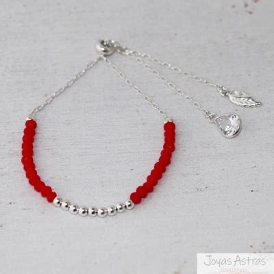 Joyas Astras Pulsera Cristales Rojos Con Esferas De Protecci N